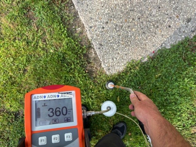 Remonté de gaz traceur détecté chez le client de Mios qui nous a fait intervenir pour une recherche de fuite